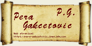 Pera Gakčetović vizit kartica